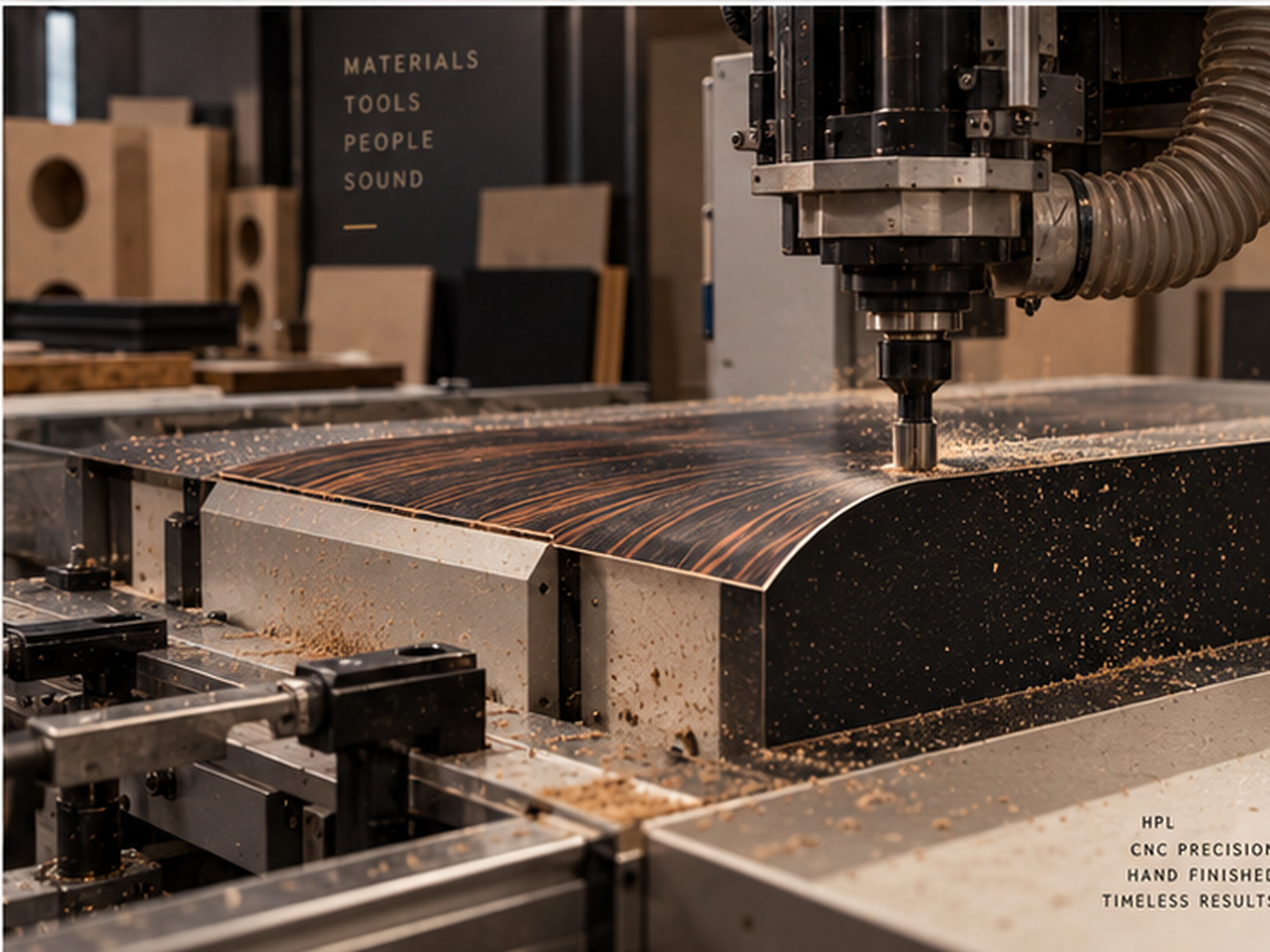 Precision machining of a transmission-line loudspeaker cabinet